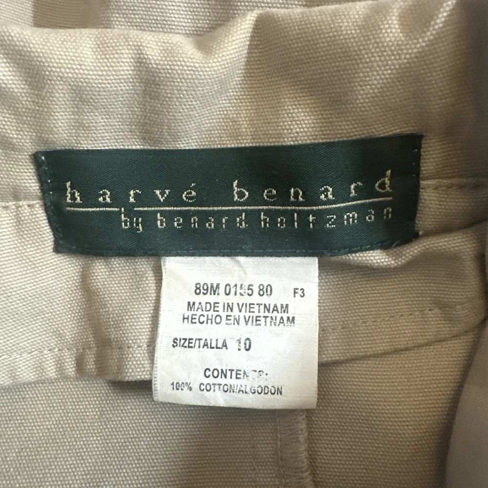 Harve Benard Womens Beige Long Sleeve Button‎ Front Utility Jacket Size 10